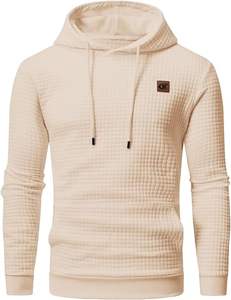 Pull-over décontracté pour homme en jersey 340 GSM, teint en pièce, tissé uni, logo personnalisé, matelassé, séchage rapide, doublé, 100% polyester, col à capuche - Product Image 1