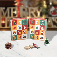 Boîte-cadeau de calendrier de l'avent personnalisée, recyclable, imprimée, boîte mystère, cadeaux de Noël, avec chocolats, bonbons, petits jouets