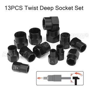Juego de 13 piezas de extractor de tornillos y tuercas dañados por impacto, kit de herramientas de extracción, llave de vaso para extracción de tornillos y tuercas de 3/8 pulgadas - Product Image 4