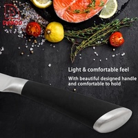 Couteau à sushi de cuisine DAKOO personnalisé avec manche recouvert de TPR 430, couteau à poisson Santoku de 6,5 pouces