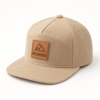 Casquette Snapback de style urbain à 7 panneaux, personnalisée, de haute qualité, en velours côtelé, réglable, broderie léopard, casquette de baseball pour hommes et femmes