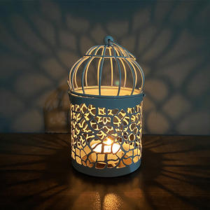 Ev dekorasyon içi boş tutucu Tealight şamdan asma fener kuş kafesi Vintage noel/peri düğün/parti dekorasyon - Product Image 3