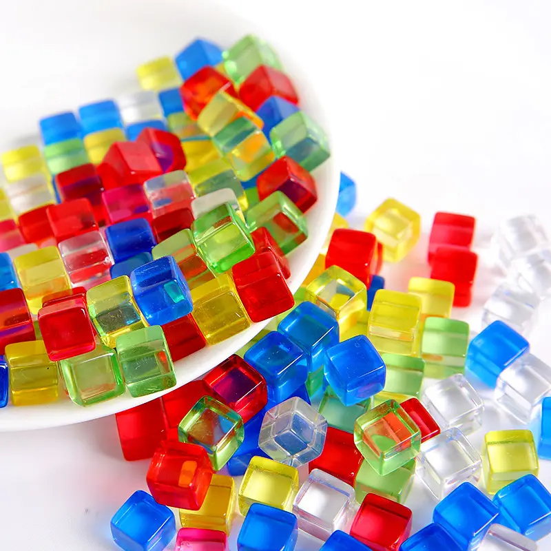 Assorted Color Blank Dice Acrílico Dice Cubes DIY para Board Game