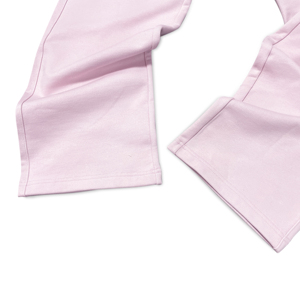 High Quality <b>Light</b> Pink SC Logo Print Stud Stone Wide Leg Sweatpants Elastic Waist Casual Knit <b>Trousers</b> Streetwear Pants for Men - Product Image 6