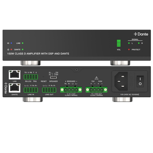 <span class=keywords><strong>Convertisseur</strong></span> audio OEM 150W classe D avec DSP et prise en charge Dante, construction métallique pour la connexion - Product Image 3