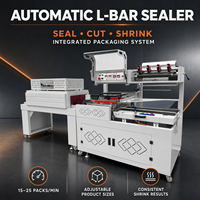 Machine de scellage en L entièrement automatique avec tunnel de rétraction pour film POF, boîtes cadeaux et emballages cosmétiques