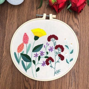 Kit de broderie à la main pour débutants adultes, décoration d'intérieur, avec fil en polyester, motif de fleurs en point de croix sur tissu en coton par XIXI - Product Image 6