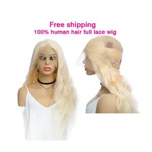 Free shipping Hair extension 613 full lace human hair wig 100% virgin brazilian human hair full lace wigs