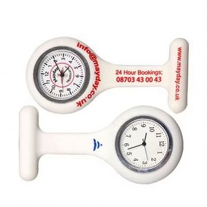 Montre de poitrine en silicone personnalisée OEM pour infirmières, broche mignonne blanche, vente en gros, fabriquée en Chine - Product Image 1