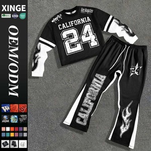 Fabricante de Ropa Urbana, Conjuntos Deportivos Casuales para Hombre, Letras Personalizadas, Impresión Digital Transpirable, Camiseta de Manga Larga 100% Poliéster - Product Image 1