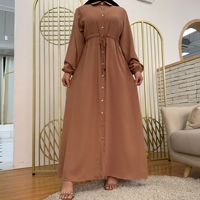 Yibaoli fabrika kaynağı iyi yapılmış uzun kollu İslam giyim müslüman kıyafetleri nida siyah düz abaya müslüman kadınlar