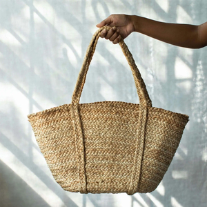 Sac à main fourre-tout avec poignée en jute écologique personnalisable Sac de plage d'été en paille tissée moyenne souple Options tissées à la main pour les promotions - Product Image 6