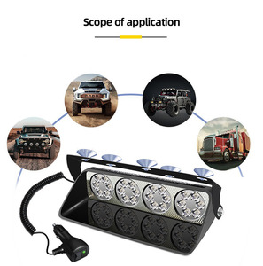 DC12V voiture camion rouge bleu Led stroboscope <span class=keywords><strong>Flash</strong></span> lumière 24SMD ventouse tableau de bord intérieur pare-brise avertissement <span class=keywords><strong>Flash</strong></span> Led lumières S24 - Product Image 4