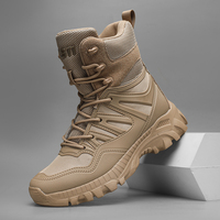 Bottes de randonnée mi-mollet pour hommes, à lacets, avec tige en PU, semelle extérieure en EVA, doublure en mesh, confort toutes saisons, directement de l'usine