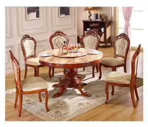 Hot American tavolo tavolo da pranzo in legno massello & sedie in pelle tavolo da pranzo e sedie Set sala da pranzo mobili Set GTD01