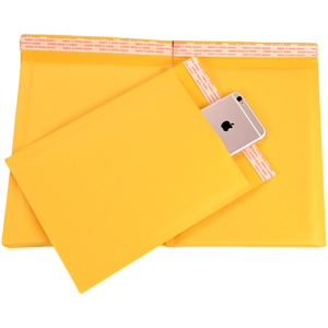 Enveloppe à bulles en papier kraft jaune antichoc avec logo imprimé personnalisé pour l'emballage de colis - Product Image 5