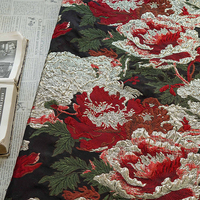 Tissu Jacquard Brocart Métallique Doré Floral 3D Gaufré, Nouveau Design Tendance, Vente en Gros Personnalisée pour Vêtements