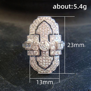 Anello vintage cavo per uomo e donna, ispirato al palazzo, gioiello da dito alla moda. - Product Image 5