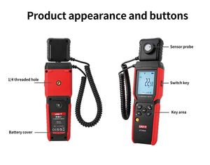 UNI-T UT382A เครื่องวัดแสงดิจิตอลความแม่นยำสูง APP 400000lx เครื่องบันทึกข้อมูลสำหรับการทดสอบทางอุตสาหกรรม - Product Image 4