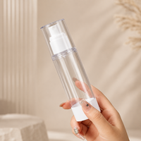 Flacon cosmétique vide en plastique AS avec pompe pulvérisatrice sans air, idéal pour les voyages, pour lotion et tonique, disponible en 5ml, 10ml, 15ml, 30ml, 50ml, 80ml, 100ml