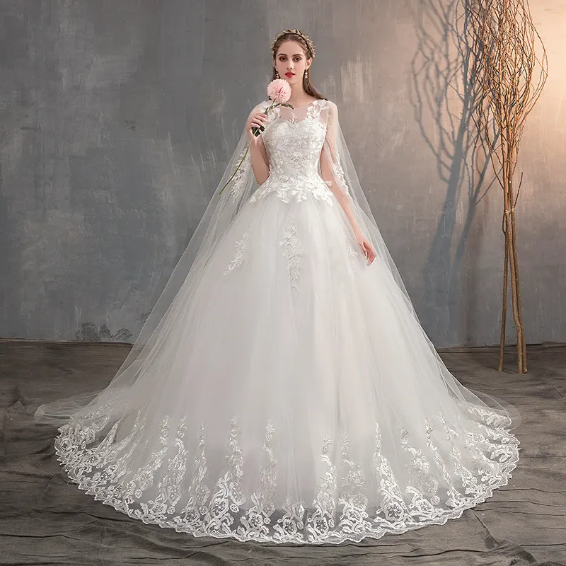 Luxury Wedding Bridal Dresses Beach Ball Gown Elegant Lace Wedding Dress Robe De Mariage Vestidos De Boda