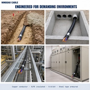 <span class=keywords><strong>Cable</strong></span> de Alimentación Subterráneo de <span class=keywords><strong>Aluminio</strong></span> YJLV22 de 95 mm² y 2 Núcleos para Redes de Servicios Públicos e Infraestructura - Product Image 4