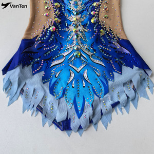 Leotardo de <span class=keywords><strong>Gimnasia</strong></span> Rítmica Hecho a Mano con Estrás, Traje Personalizado con Impresión por Sublimación - Product Image 2