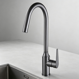 Grifos para Fregadero de Cocina y Baño con Mezclador Giratorio de Agua Fría/Caliente, Superficie Cromada, Montaje en Encimera, Acero Inoxidable 304 - Product Image 2