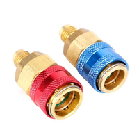 Set Adaptor Universal R1234YF ke R134A - 1/4" SAE Male/Female, Desain Ball Lock, Ideal untuk Teknisi HVAC DIY & Profesional