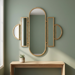 Royal Gold Iron Vanity <b>Mirror</b> Decorative Wall Mounted Lighted Adjustable <b>Mirror</b> for Home Modern Design Birthday Trending - I H C - Product Image 4