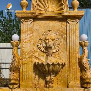 Fontaine murale en marbre antique sculptée à la main pour la décoration de jardin extérieur - Product Image 3