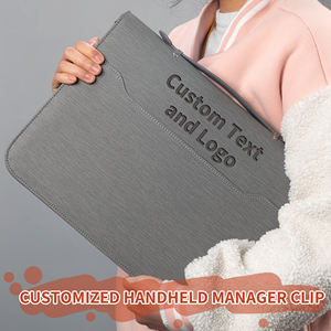 Hoge kwaliteit A4 lederen waterdichte map met ingebouwde rekenmachine, aangepaste logo, multifunctionele portfolio - Product Image 6