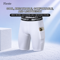 Shorts de compression pour hommes, extensibles, athlétiques, avec poche, évacuant l'humidité, séchage rapide