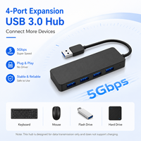 Hub USB 3.0 de 4 Puertos al por Mayor, Chip GL3510, Ultra Delgado, 5Gbps, Alta Velocidad, Adaptador de Extensión Multi USB para Laptop y PC