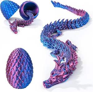 Jouet œuf de dragon chinois traditionnel - Souvenir culturel en plastique Jinccai imprimé en 3D sur le thème des animaux pour enfants - Product Image 2