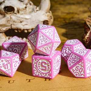 Cho Đa Diện Rồng Dice Set 7Pcs Acrylic Dnd Dice Màu Hồng Đậu Mầm Mô Hình Cho Dungeons Dragons RPG Cho Tùy Chỉnh - Product Image 5