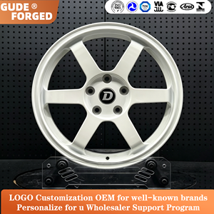 ล้อแม็กซ์รถแข่งสีเงินขนาด <span class=keywords><strong>18</strong></span>-20 นิ้ว รุ่น GUDE 5x112 5x120 5x114.3 สำหรับ <span class=keywords><strong>TE37</strong></span> BMW F80 E92 M3 F82 M4 GTR Honda JDM - Product Image 1
