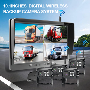 Système de caméra de recul sans fil 4 canaux 10,1 pouces avec moniteur DVR pour assistance au stationnement des camions, chariots élévateurs et remorques - Product Image 2