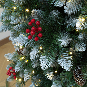 Best-Selling Pointed-Tip White Flocked PVC Pencil Christmas <b>Tree</b> <b>with</b> Berries & Pinecones, for Living Room & Mall Decoration - Product Image 5