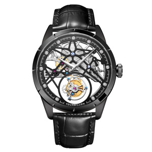 Montre squelette tourbillon pour homme, 42,5 mm, cadran ajouré double face, verre saphir, bracelet en cuir – Offre Spéciale - Product Image 3