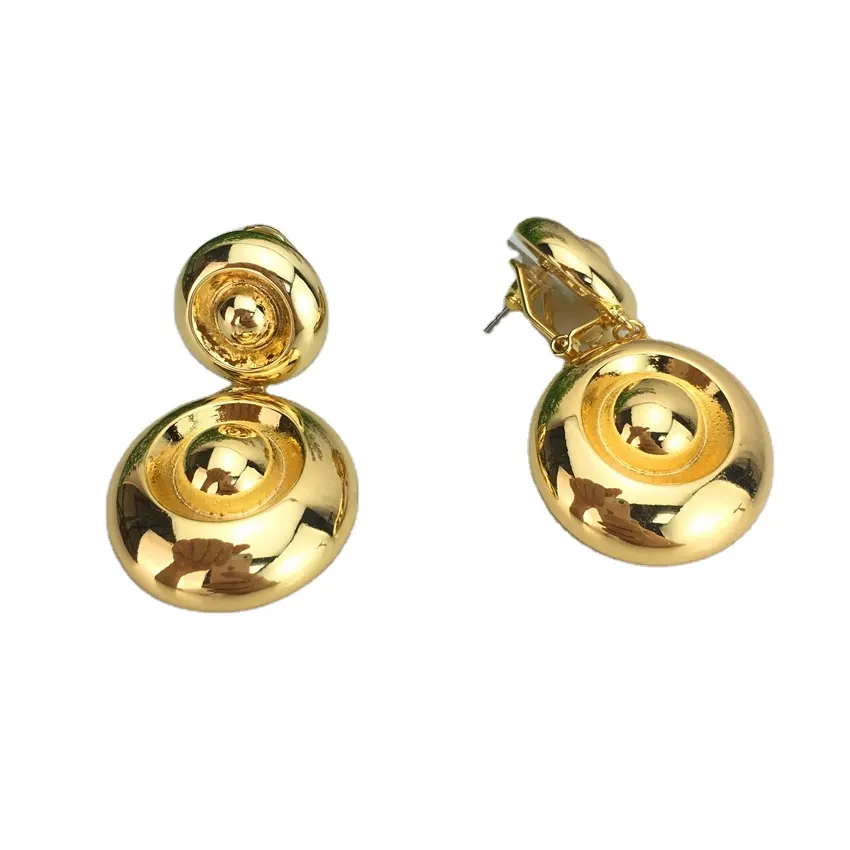 YUMINGLAI 2021 New Trend Gold Plated Wholesale Jewelry Round Stud Ladies Earrings Jewelry Sets for Women FHK11697