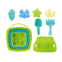 Kit de construction de château de sable pliable pour enfants avec moules et pelles Jouets de plage d'été pour le jeu d'eau de bac à sable en plein air