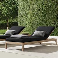 Ensemble de canapés d'extérieur en teck moderne, coussins imperméables, meubles de jardin durables et écologiques