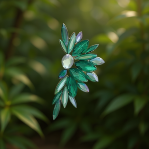 Orecchini a lobo in cristallo rosso rosa con design a pianta in quarzo arcobaleno, gioielli romantici da festa per donna con montatura a griffe - Product Image 2