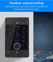 Sistema de Control de Acceso Oculto Tuya IP66 Impermeable DC12V con Teclado Táctil de Aleación de Zinc, Huella Dactilar Biométrica y Lector de Tarjetas de 125kHz