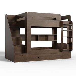 Defujiabao 아파트 어린이 침실 가구를위한 수납 계단 및 서랍이있는 맞춤형 나무 이층 침대 - Product Image 1
