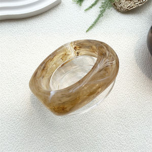 UJBOX Vintage Punk marrón grueso resina acrílico grueso brazaletes geométricos Irregular brazalete pulseras para mujer joyería al por mayor - Product Image 3