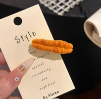 Pince à cheveux ludique en forme d'aliments - Mini pince à cheveux bec de canard pour fille, motif petit-déjeuner mignon et original - Pince à cheveux jouet alimentaire virale sur internet