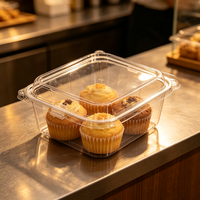 Boîte de pâtisserie jetable en plastique transparent avec couvercle rabattable, empilable, pour donuts, cupcakes et pâtisseries - Vente en gros