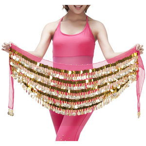 Cinturón de Danza del Vientre con Lentejuelas en Capas y Monedas Doradas para Mujer - Product Image 5